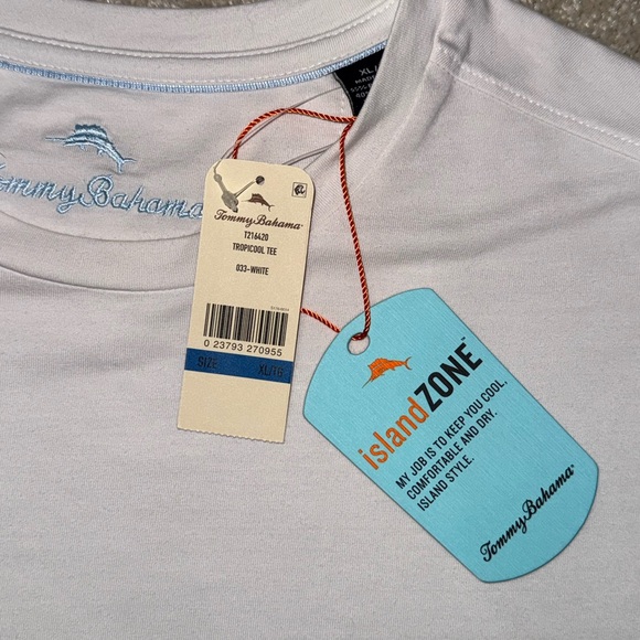Men’s Tommy Bahama Tropicool IslandZone T-Shirt, XL, White, NWT - Picture 3 of 7